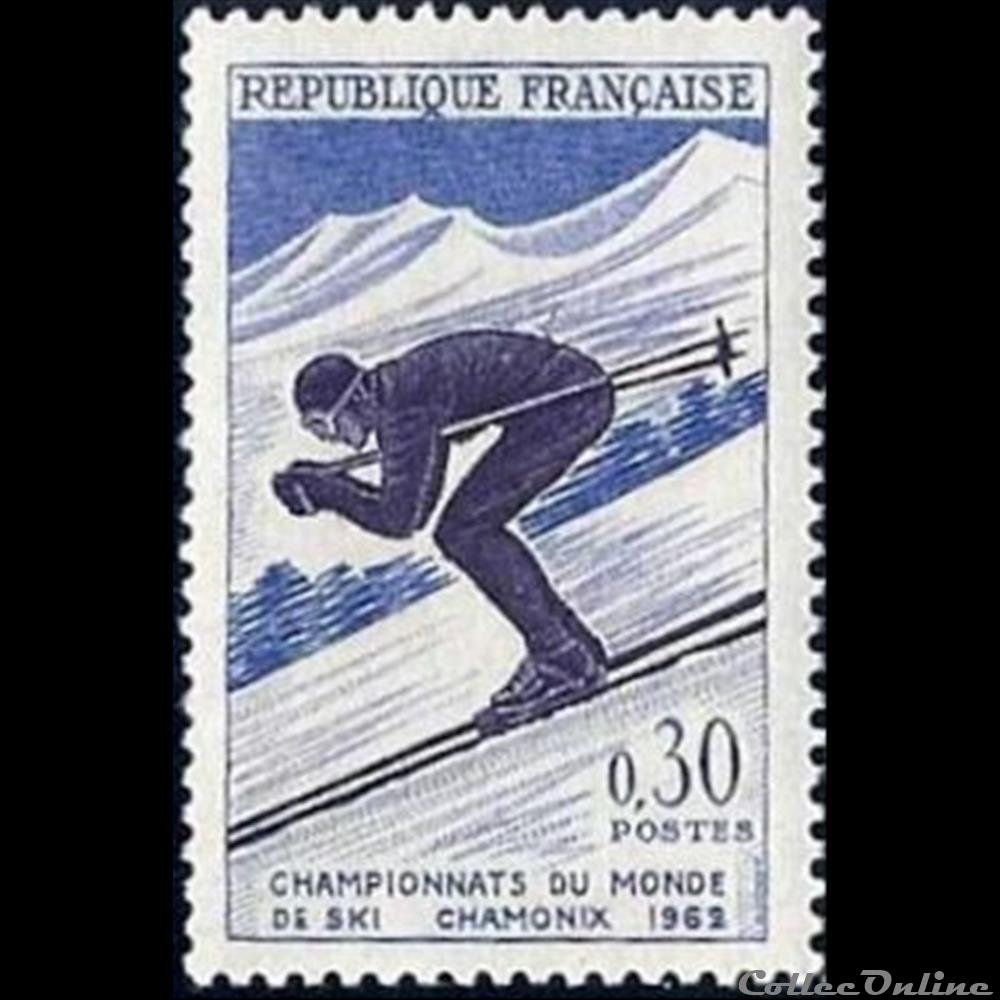 timbre france assignat 1962 championnats du monde de ski chamonix