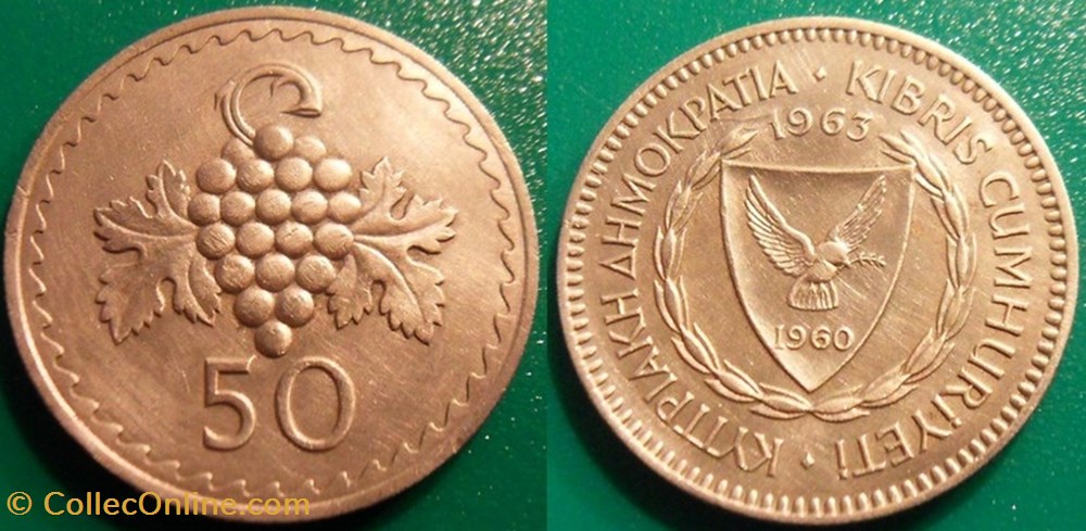 50 Mils 1963 monnaie monde chypre 50 mils 1963