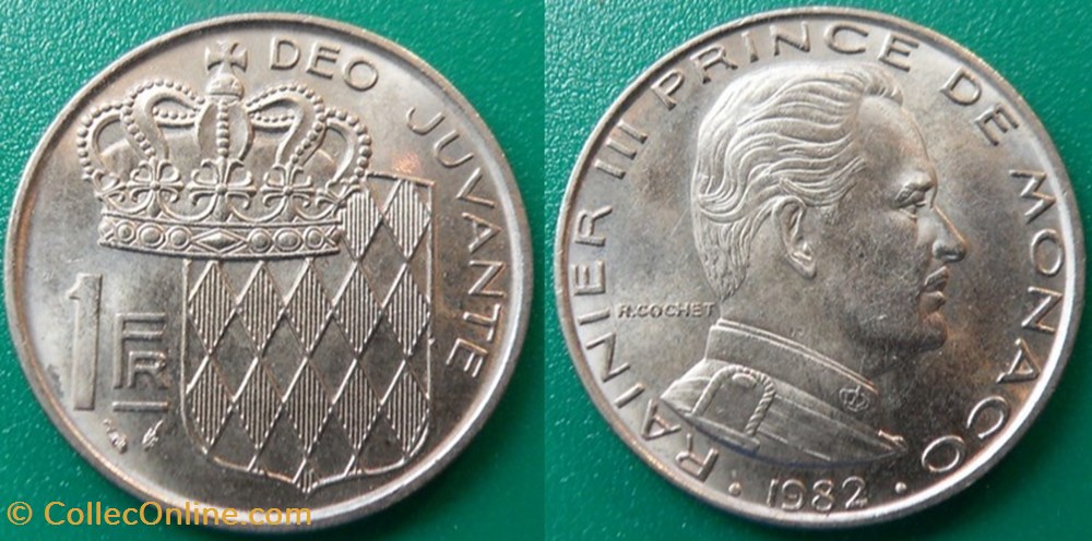 1 Franc 1982 Rainier III monnaie monde monaco 1 franc 1982 rainier iii