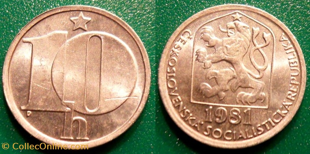 10 Haléru 1981 monnaie monde tchecoslovaquie 10 haleru 1981