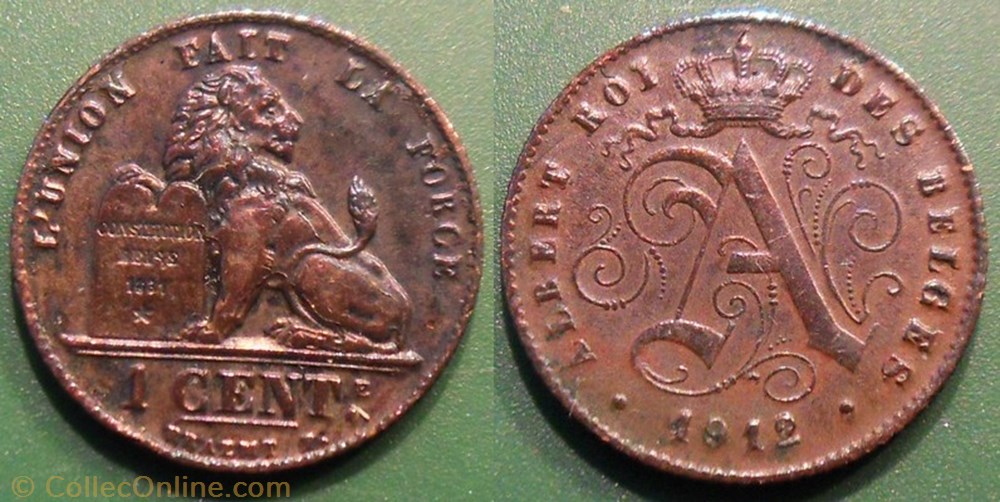 Belgique 1 Cent. 1912 des Belges monnaie monde belgique 1 cent 1912 des belges