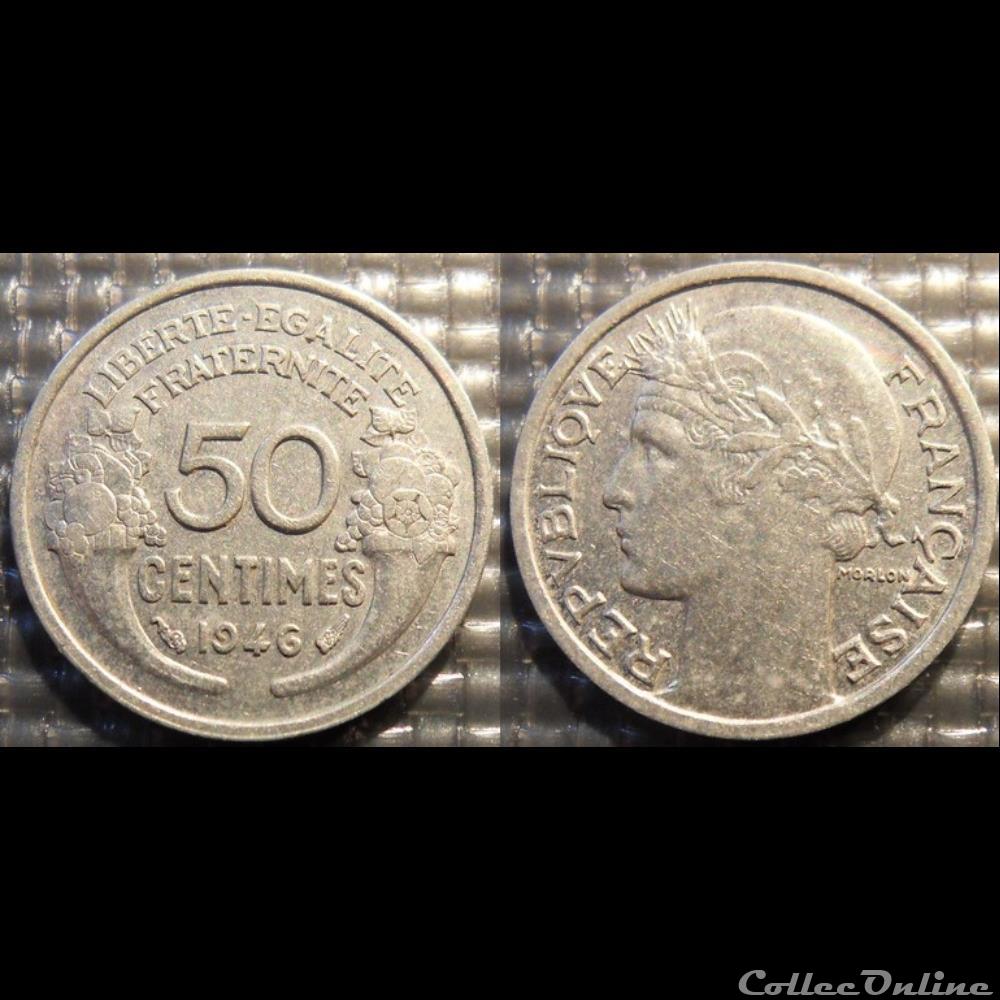 Ge 50 centimes Morlon 1946 18mm 0.7g monnaie france moderne ge 50 centimes morlon 1946 18mm 0 7g