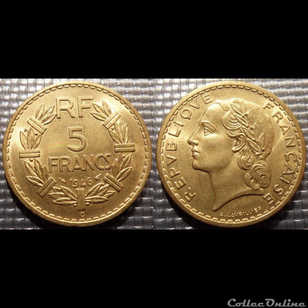 Kc 5 francs Lavrillier 1946 C 31mm 12g monnaie france moderne kc 5 francs lavrillier 1946 c 31mm 12g
