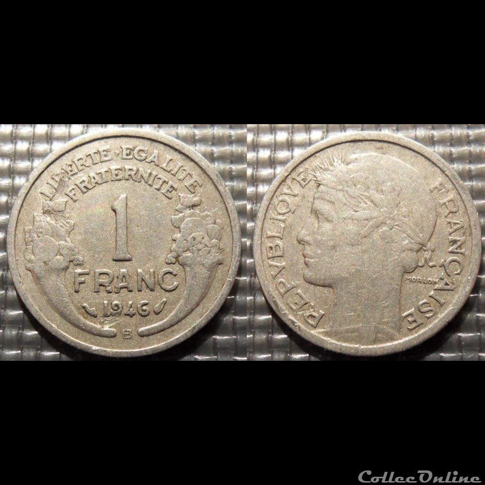 Hf 1 franc Morlon 1946 B 23mm 1.3g monnaie france moderne hf 1 franc morlon 1946 b 23mm 1 3g