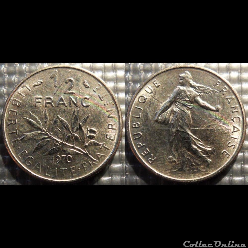 Gl 1/2 franc semeuse 1970 19.5mm 4.5g monnaie france moderne gl 1 2 franc semeuse 1970 19 5mm 4 5g