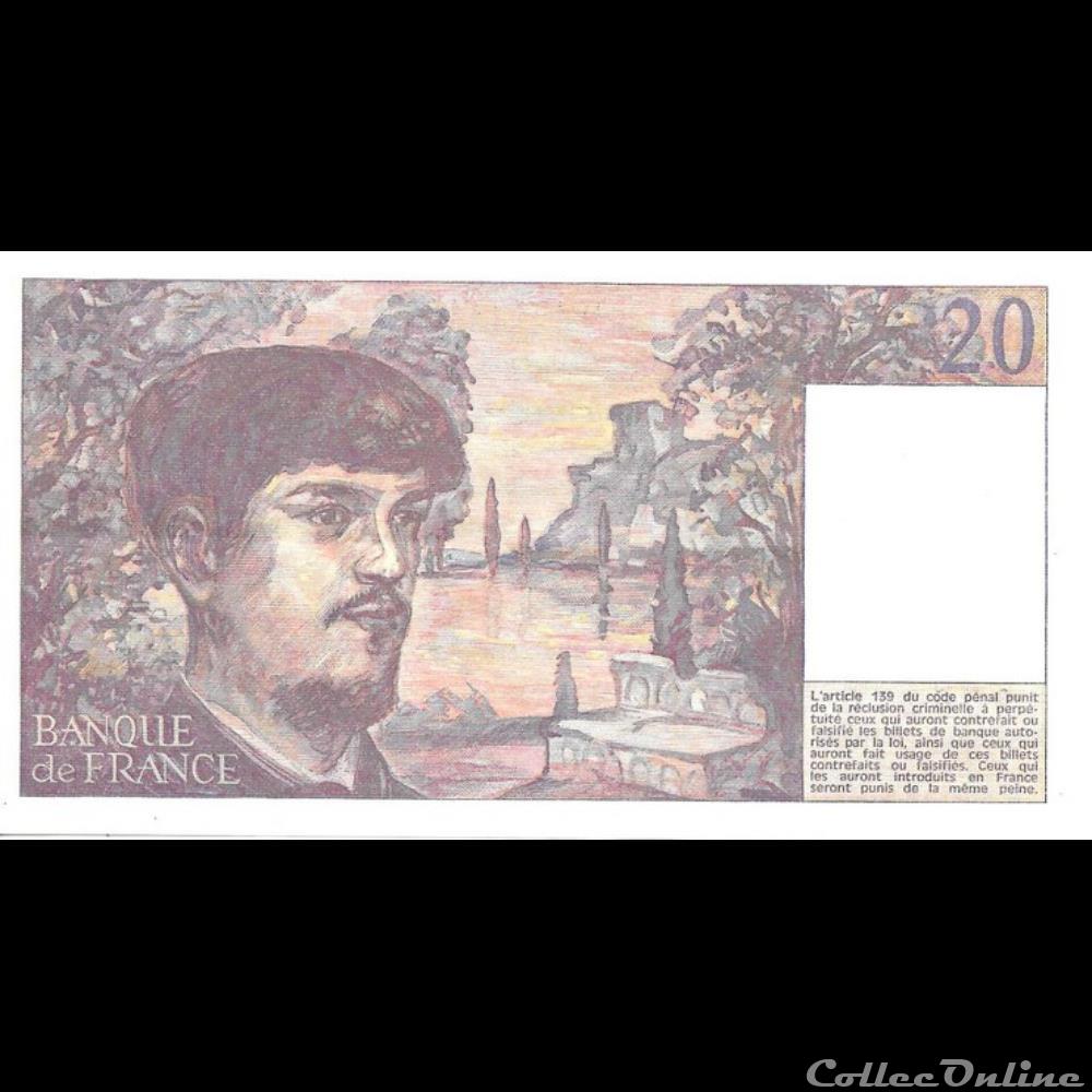 billet france banque xxe 20 francs debussy