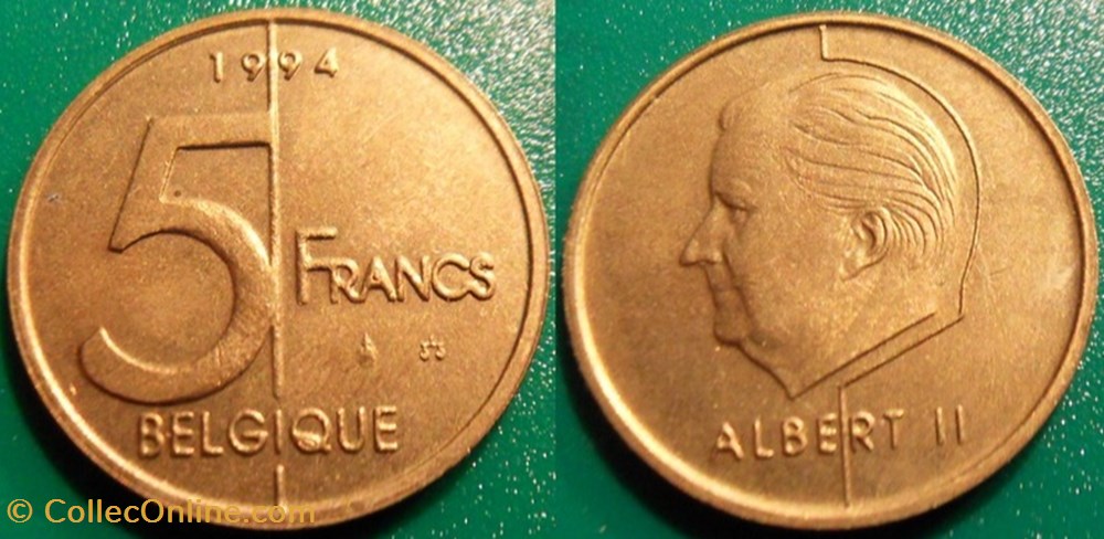 5 Francs 1994 Belgique monnaie monde 5 francs 1994 belgique