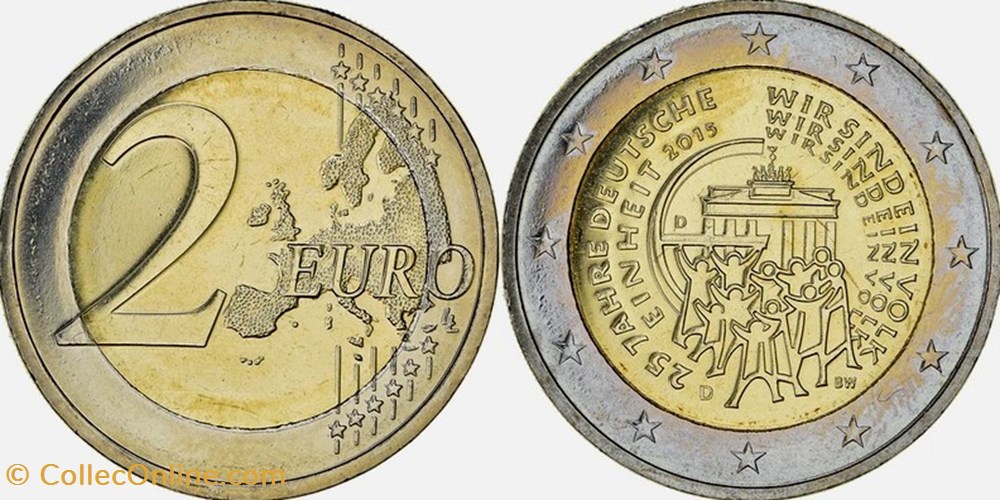 2 Euros 2015 Réunification allemande 25 ans monnaies monde allemagne 2 euros 2015 reunification allemande 25 ans