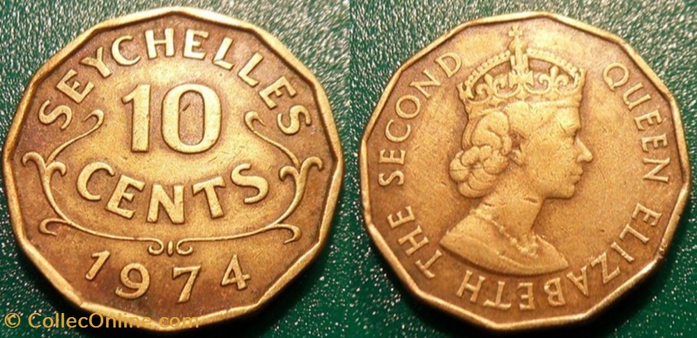10 Cents 1974 monnaie monde seychelle 10 cents 1974