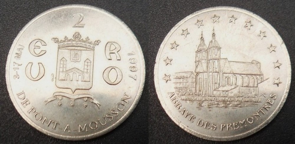 d- Jeton Pont-à-Mousson - 2 Euros monnaies paranumismatique jetons poids d jeton pont a mousson 2 euros