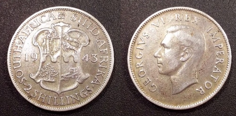 South Africa 2 Shillings 1943 Georges VI monnaies south africa 2 shillings 1943 georges vi