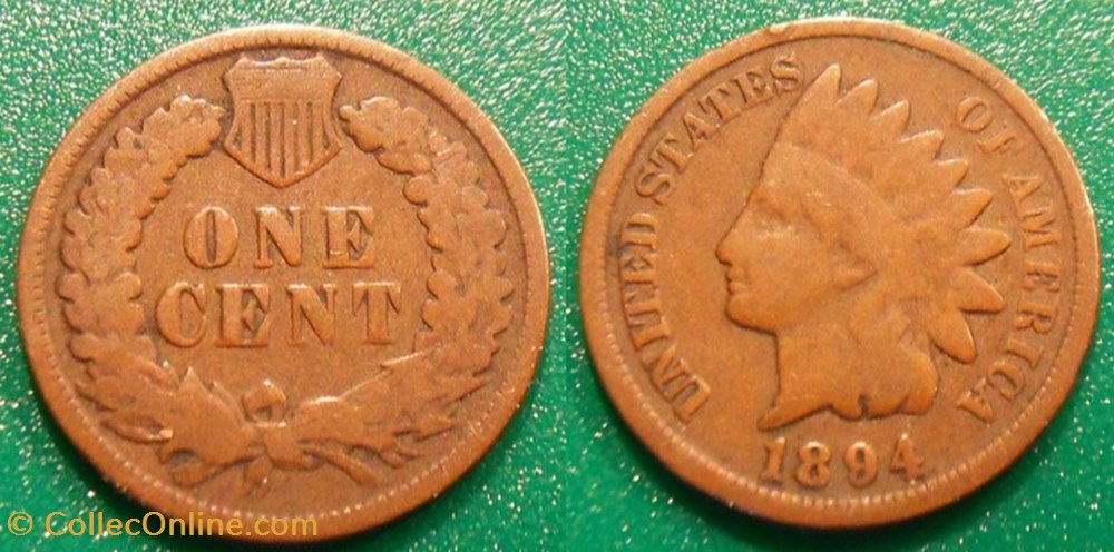 USA One Cent 1894 monnaies monde etats unis usa one cent 1894