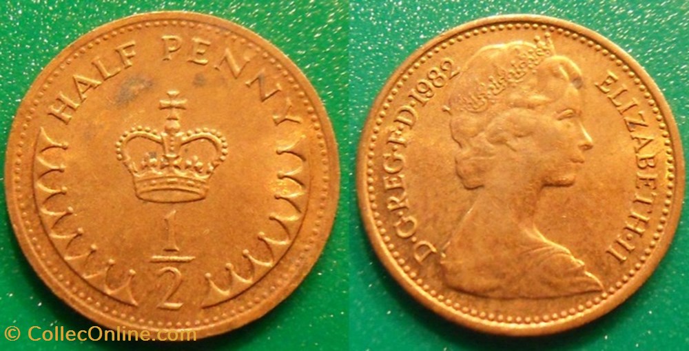 1/2 Penny 1982 monnaie monde royaume uni 1 2 penny 1982