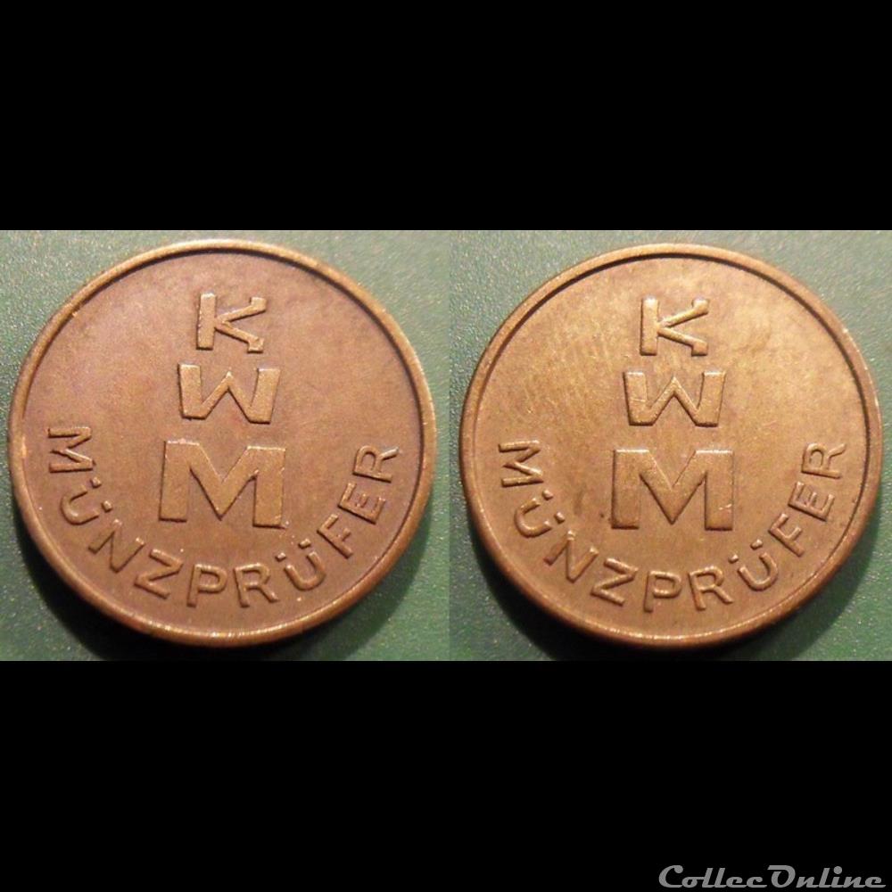 e- J etr Allemagne KWM MUNZPRUFER module 18.5mm lettres fines monnaies jetons mereaux e j etr allemagne kwm munzprufer module 18 5mm lettres fines