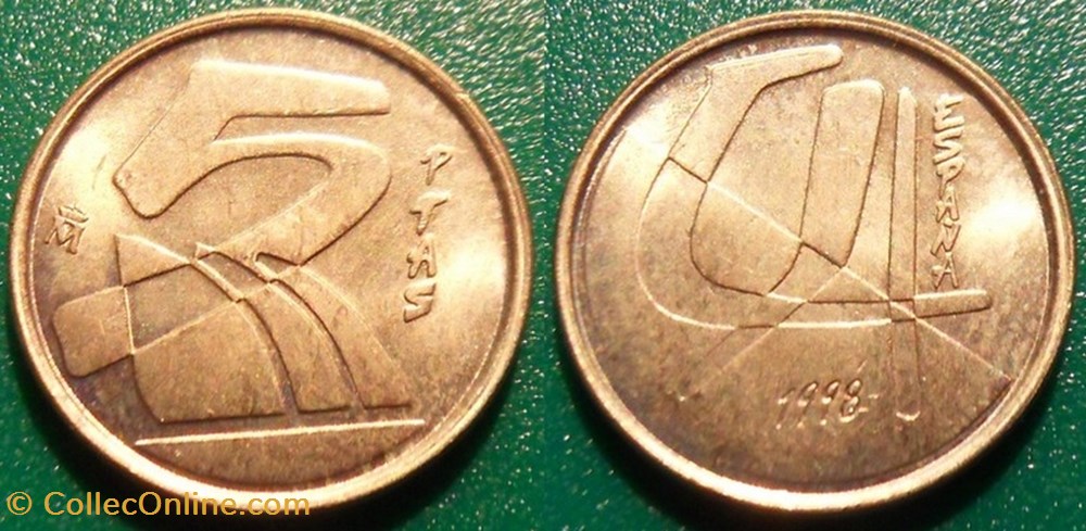 5 Pesetas 1998 Juan Carlos I monnaie monde espagne 5 pesetas 1998 juan carlos i