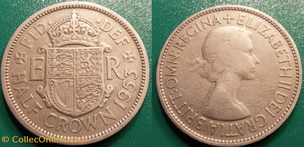 monnaie monde royaume uni 1 2 couronne 1953