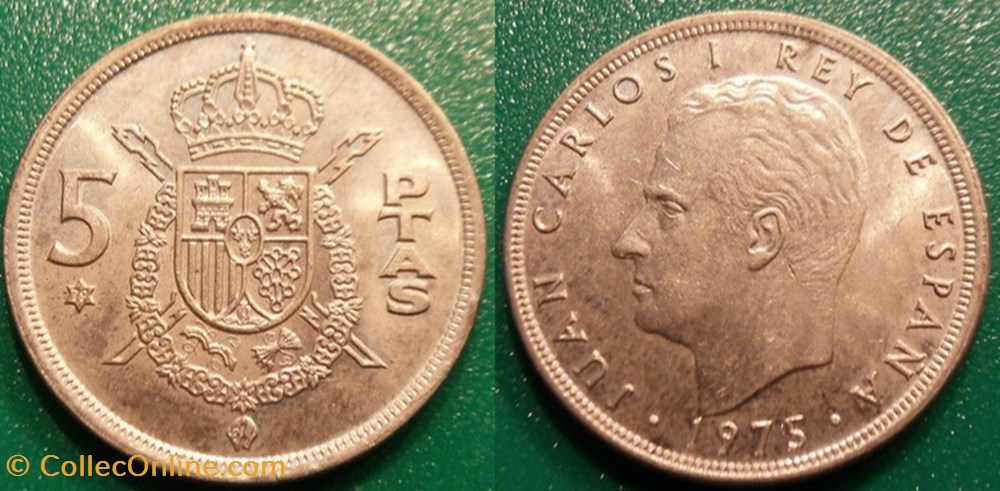 5 Pesetas 1975 étoile monnaie monde espagne 5 pesetas 1975 etoile