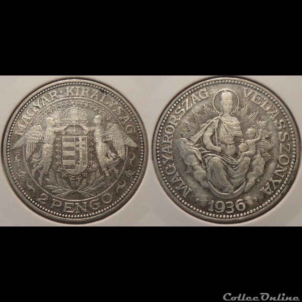 Hongrie 2 Pengo 1936 monnaie antique romaine hongrie 2 pengo 1936