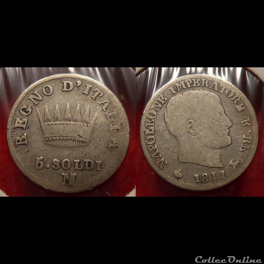 A3 5 Soldi Règne d'Italie Napoléon Empereur monnaie france colony a3 5 soldi regne italie napoleon empereur