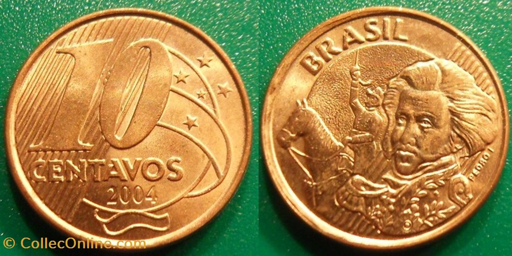 monnaie monde bresil 10 centavos 2004