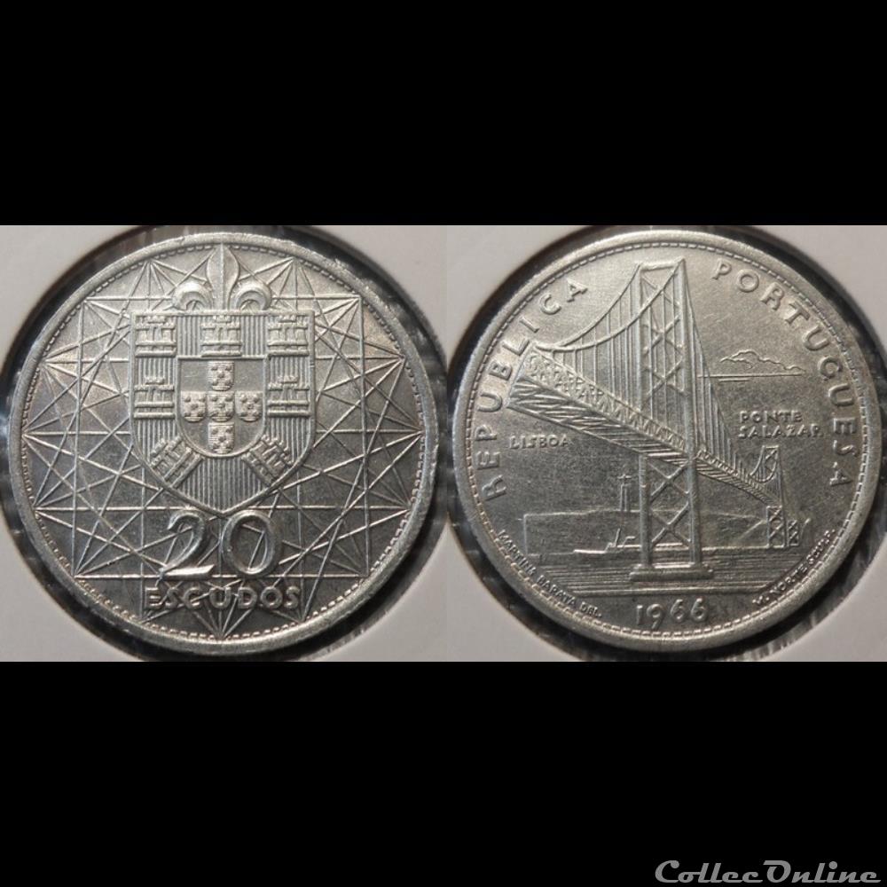 monnaie france colony portugal 20 escudos 1966