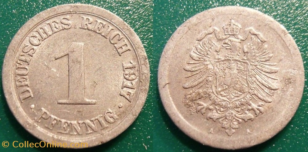 Allemagne 1 Pfennig 1917 monnaie monde allemagne 1 pfennig 1917