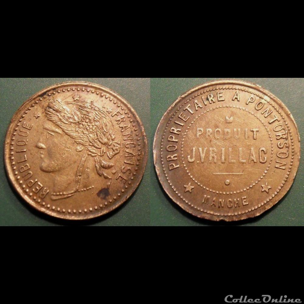b- jeton Pontorson République Française variante monnaie mereaux b jeton pontorson republique francaise variante