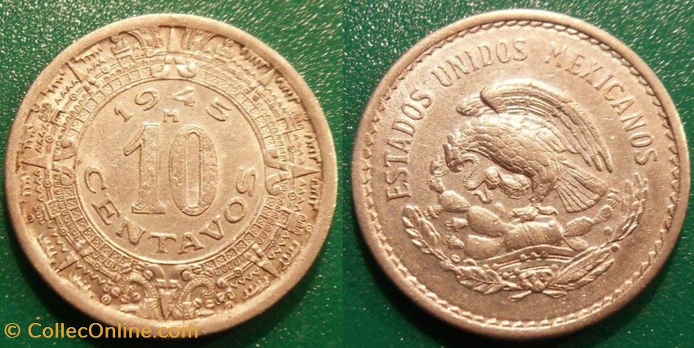 10 Centavos 1945 monnaies monde mexique 10 centavos 1945