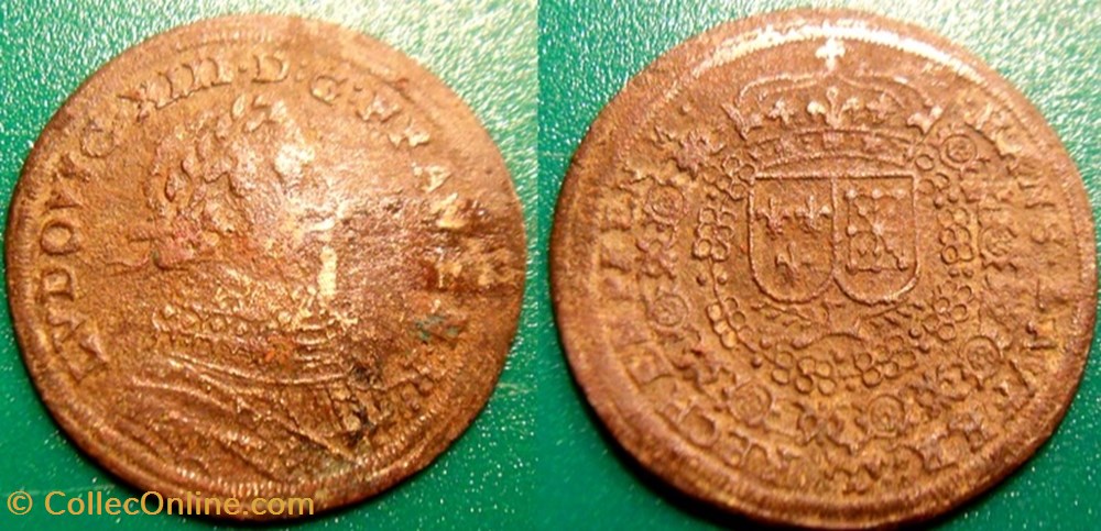 m- Jeton Roy Louis XIII monnaies jetons mereaux m jeton roy louis xiii