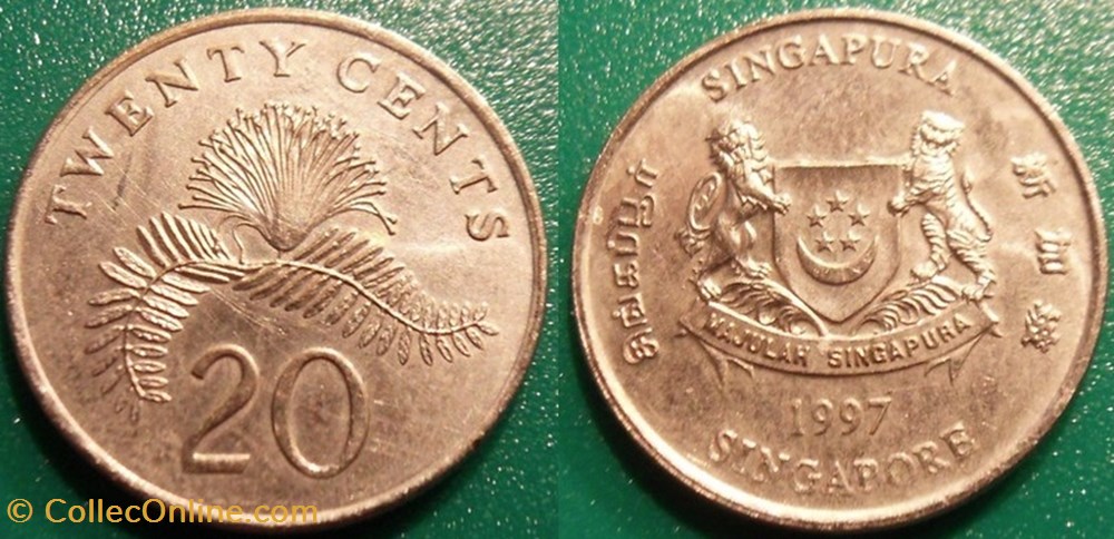 20 Cents 1997 monnaie monde singapour 20 cents 1997