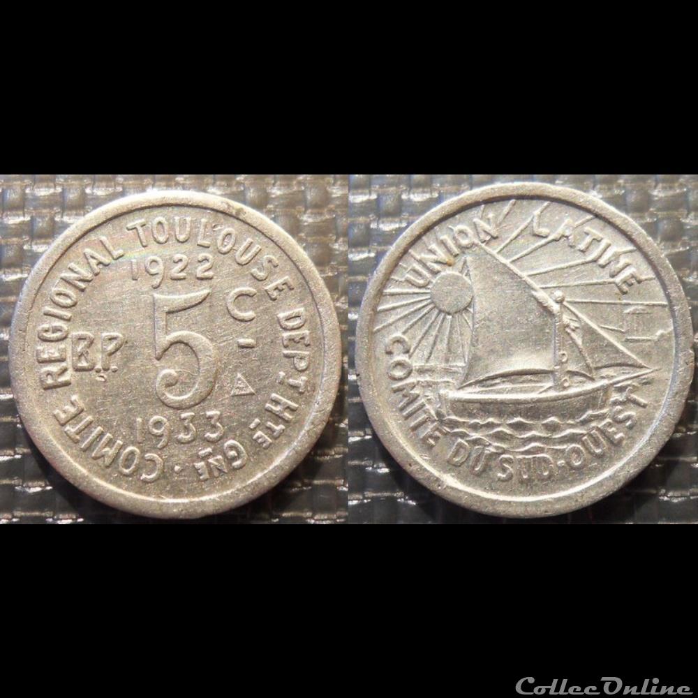 p- MN Toulouse 5 C. 1922-1933 Al Elie:15.7 variété avec triangle à droite du"5" monnaies paranumismatique jetons poids p mn toulouse 5 c 1922 1933 al elie 15 7 variete avec triangle a droite du 5