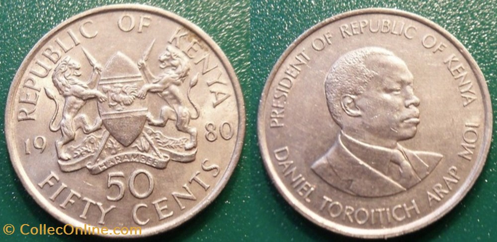 50 Cents 1980 monnaie monde kenya 50 cents 1980