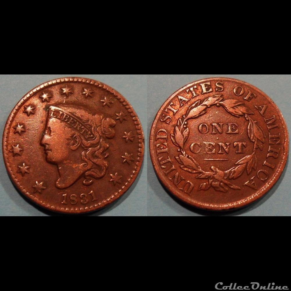 USA One Cent 1831 monnaie monde moderne usa one cent 1831