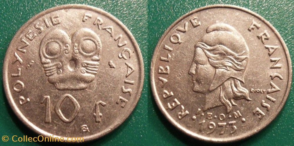 monnaies france colonies polynesie francaise 10 francs i e o m 1973