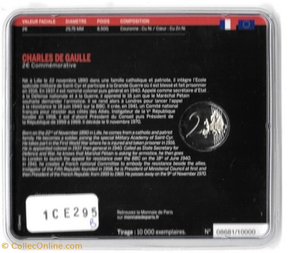2 Euros 2020 Charles de Gaulle Blister BU monnaies monde france 2 euros 2020 charles de gaulle blister bu