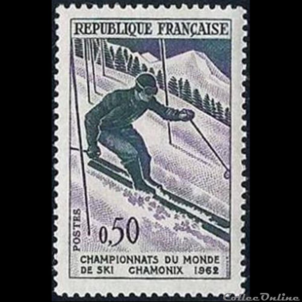timbre france assignat 1962 championnats du monde de ski chamonix