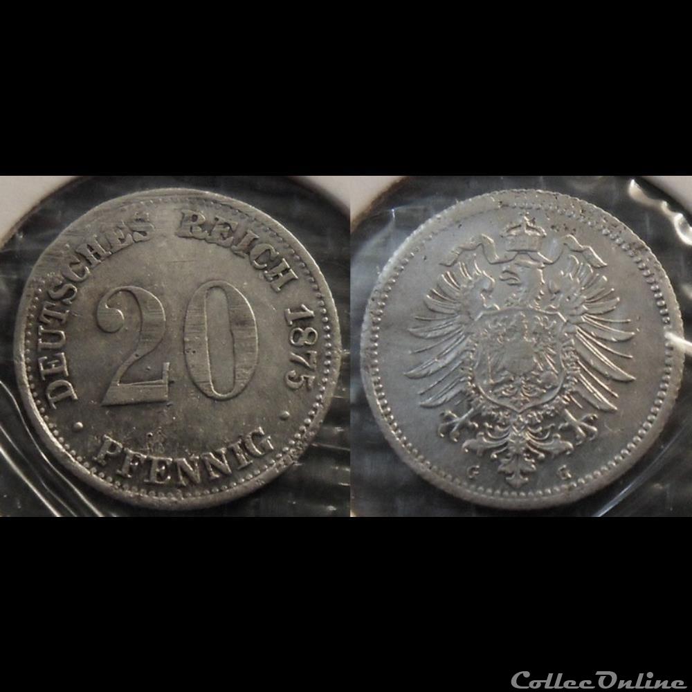 monnaie france royale germany 20 pfennig 1873g