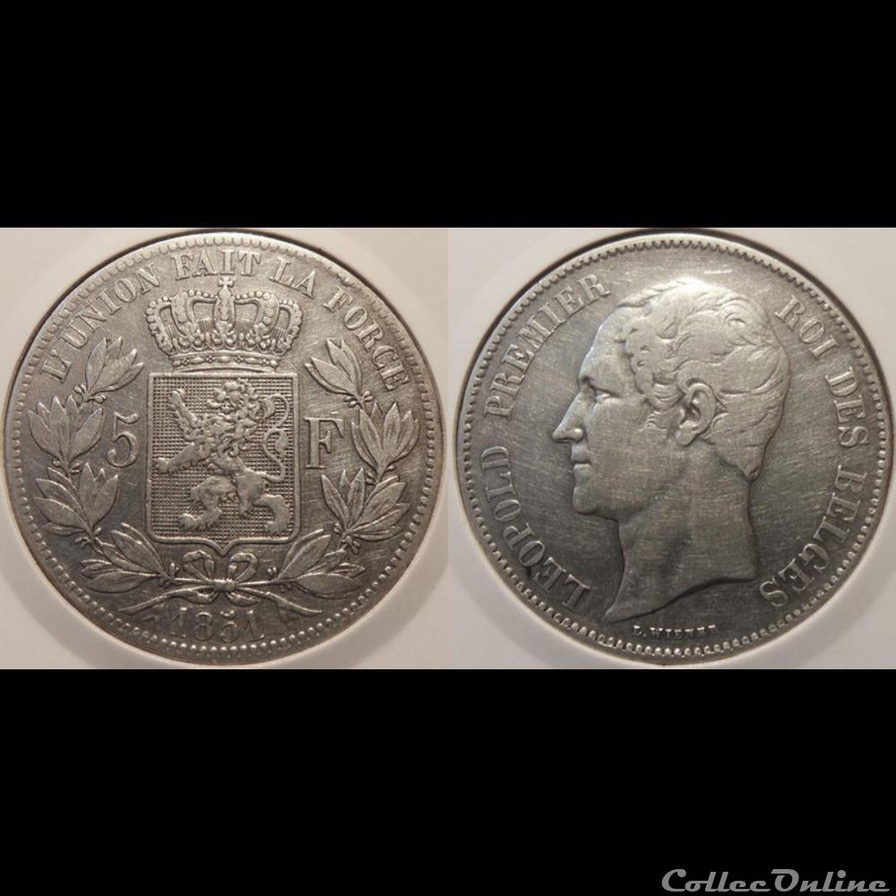 monnaie antique romaine belgique 5 franc 1851 des belges