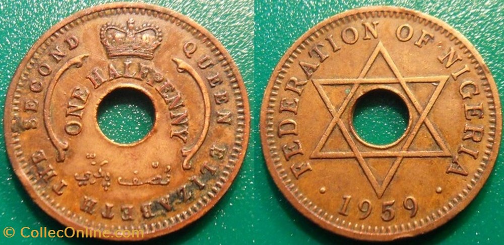monnaie monde nigerium 1 2 penny 1959