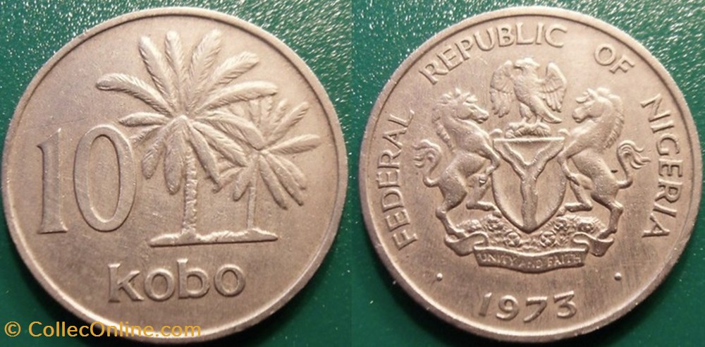 monnaie monde nigerium 10 kobo 1973