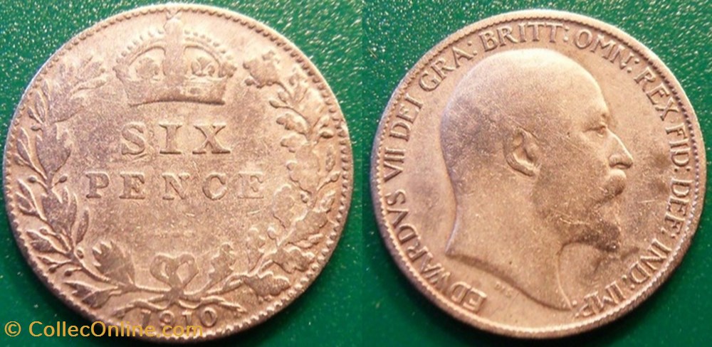 monnaie grande bretagne 6 pence 1910