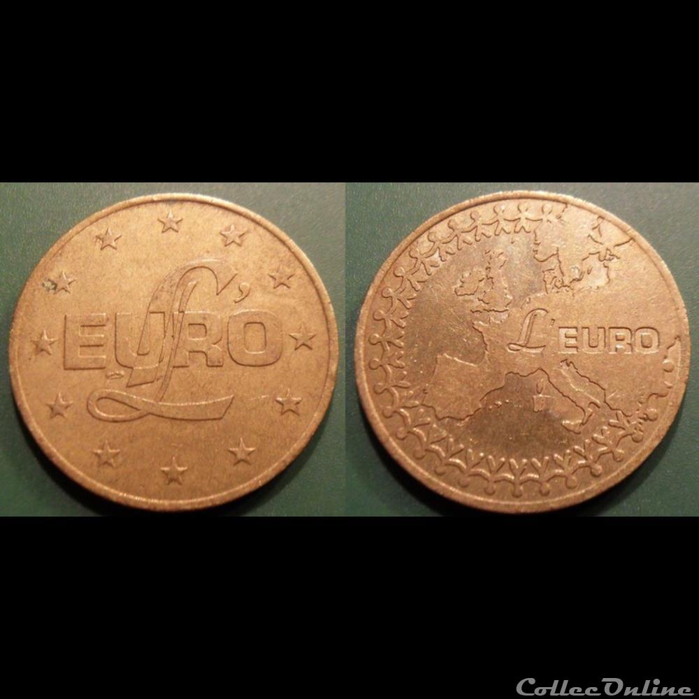 d- Jeton L'EURO monnaie mereaux d jeton euro