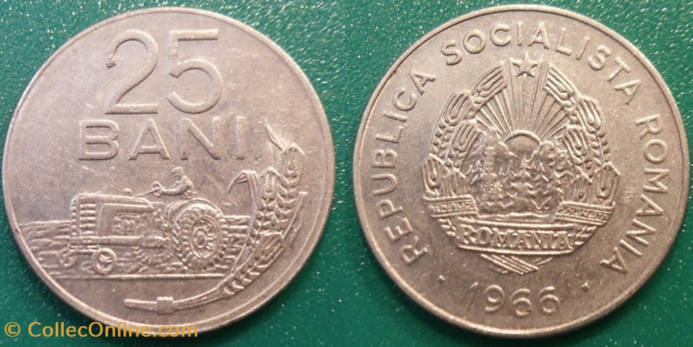 25 Bani 1966 monnaie monde roumanie 25 bani 1966