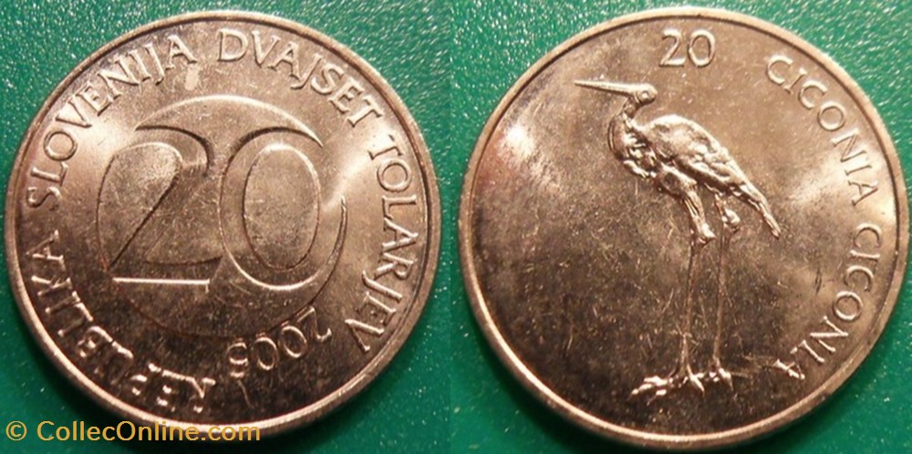 monnaie monde slovenie 20 tolarjev 2005