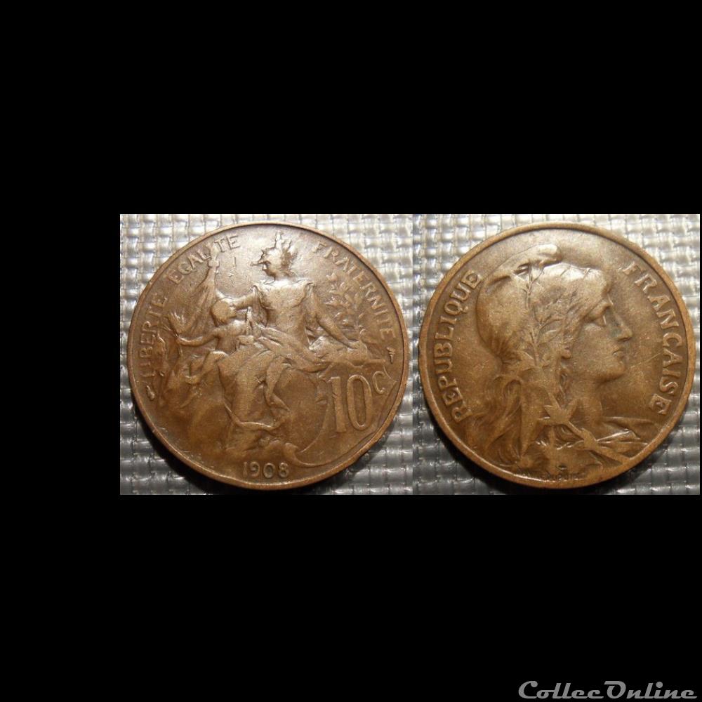 Da 10 centimes Dupuis 1908 monnaies monde france da 10 centimes dupuis 1908