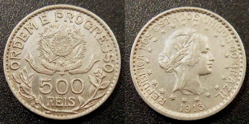 monnaies bresil 500 reis 1913