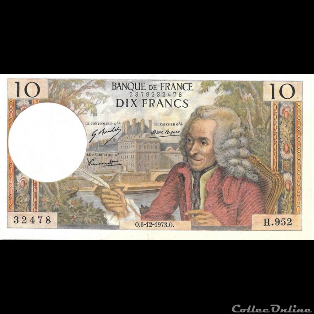 10 Francs Voltaire billet france banque de xxe 10 francs voltaire