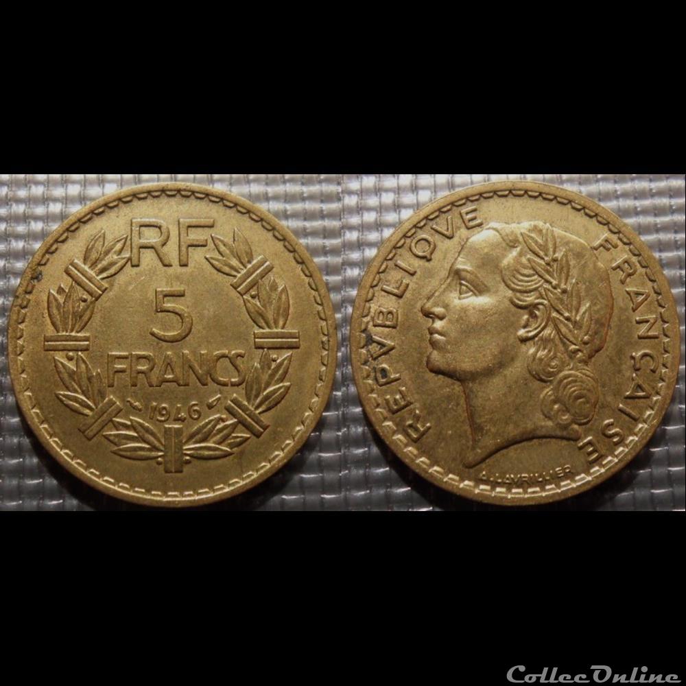 Kc 5 francs Lavrillier 1946 31mm 12g monnaie france moderne kc 5 francs lavrillier 1946 31mm 12g