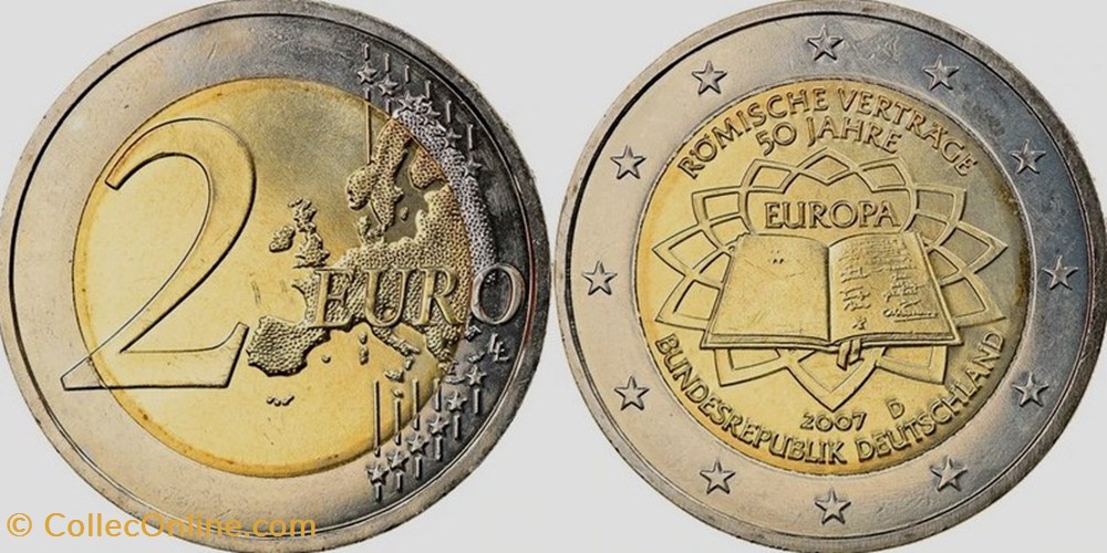 2 Euros 2007 Traité de Rome monnaies monde allemagne 2 euros 2007 traite de rome