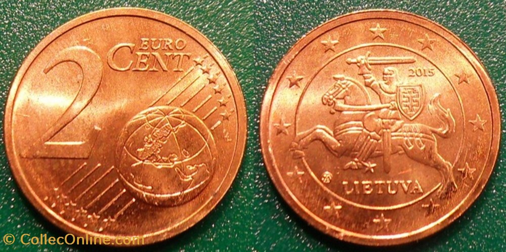 2 Cent euro 2015 monnaies monde lituanie 2 cent euro 2015